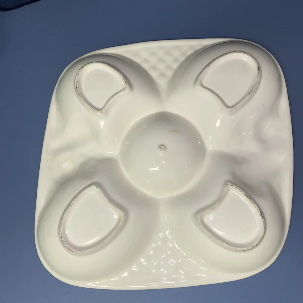 Vintage Italian Ceramic 5 Section Dip Bowl Fruit Motif See description **‎